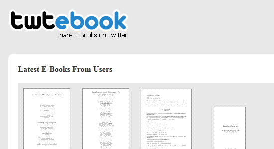 twtebook - condividere e-book su twitter