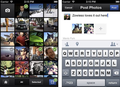 Applicazione Facebook Camera