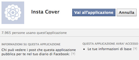 Instacover Applicazione Facebook