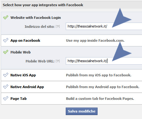 Integrazione Facebook Bar