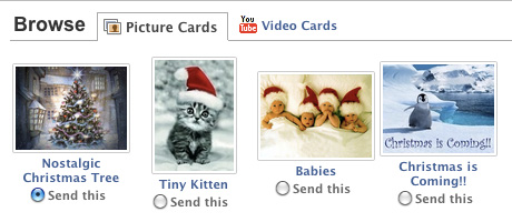 Applicazioni Facebook per inviare foto e video per Natale