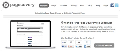 PageCovery pianifica l'immagine di copertina delle pagine Facebook