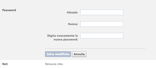 Cambiare la password su Facebook