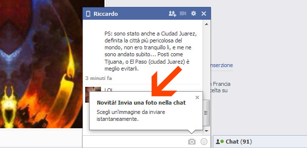 Come inviare una foto dalla chat di Facebook