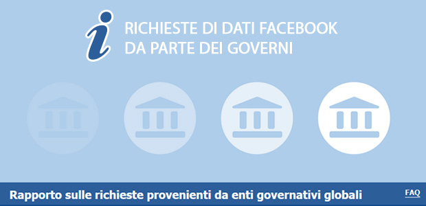 Richieste provenienti da enti governativi su Facebook