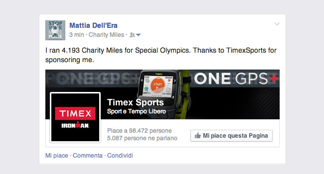 Charity Miles sponsor Facebook
