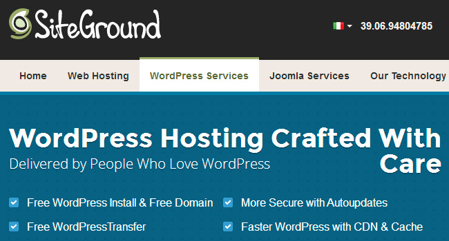 Hosting wordpress esperienza negativa Siteground
